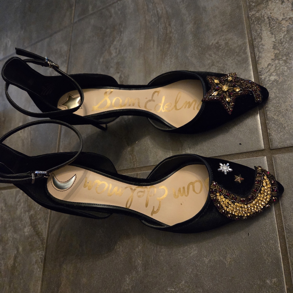 Elegant Black Embellished Women's Shoes